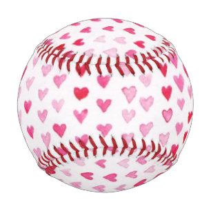 Watercolor Hearts Baseball