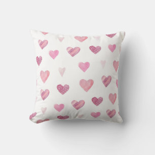 Watercolor Hearts Bliss Cushion