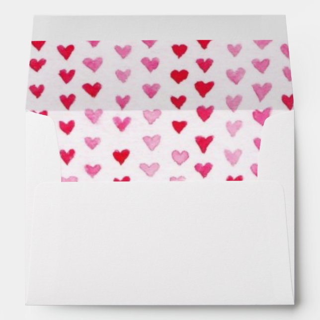 Watercolor Hearts Envelope (Back (Bottom))