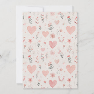 Watercolor Hearts & Florals Invitation