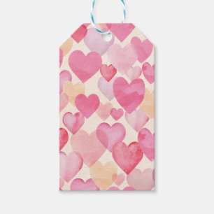Watercolor Hearts Gift Tags