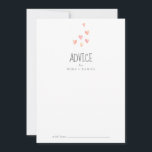 Watercolor Hearts Girl Baby Shower Advice Card<br><div class="desc">This watercolor hearts girl baby shower advice card is perfect for a simple baby shower and can be used for any event. The sweet design features cute watercolor pastel hearts in coral pink, blush pink, yellow and peach orange. These advice cards can be used as a guestbook alternative for a...</div>