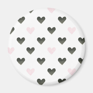 Watercolor Hearts   Girl Power Pattern I Magnet