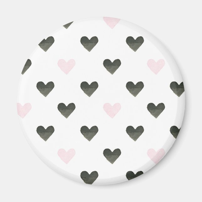 Watercolor Hearts | Girl Power Pattern I Magnet (Front)