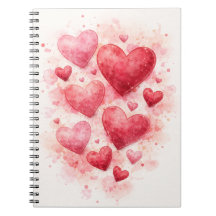 Watercolor Hearts Journal