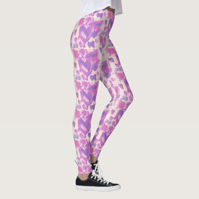 Watercolor hearts leggings (Right)