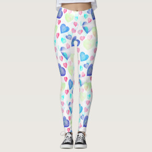 Watercolor Hearts Leggings