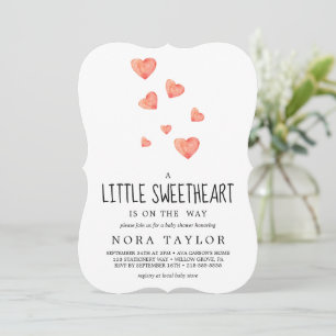 Watercolor Hearts   Little Sweetheart Baby Shower  Invitation
