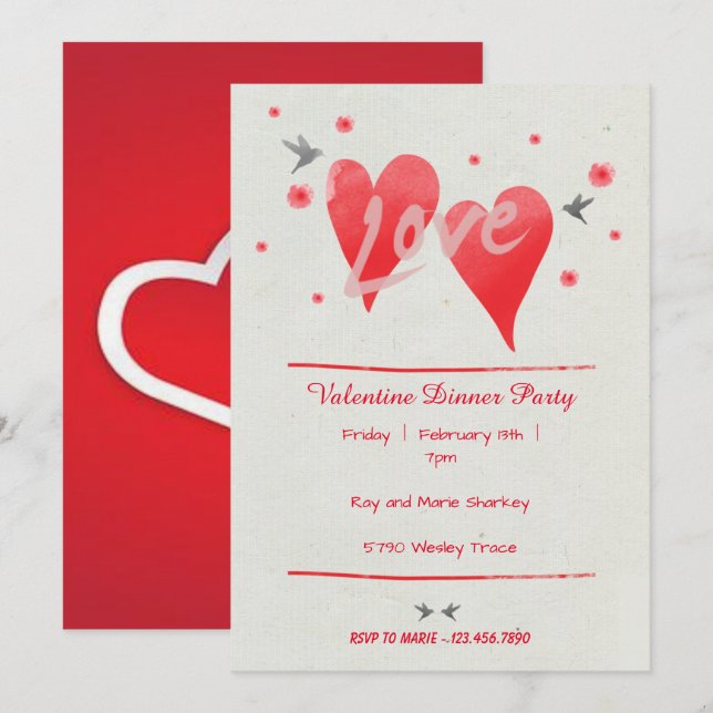 Watercolor Hearts Little Sweetheart Baby Shower  Invitation (Front/Back)