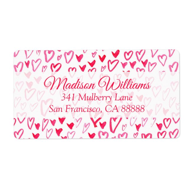 Watercolor Hearts | Love Words Pattern IV (Front)