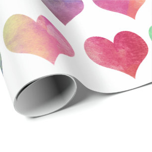 Watercolor Hearts - Love Wrapping Paper