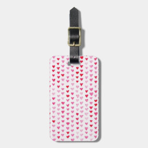 Watercolor Hearts Luggage Tag