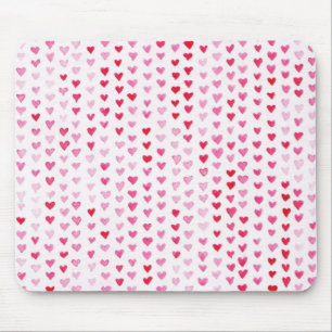 Watercolor Hearts Mouse Mat