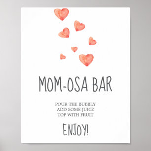 Watercolor Hearts Mum-osa Bar Sign
