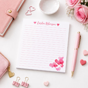 Watercolor Hearts Notepad