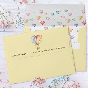 Watercolor Hearts Return Address Envelope