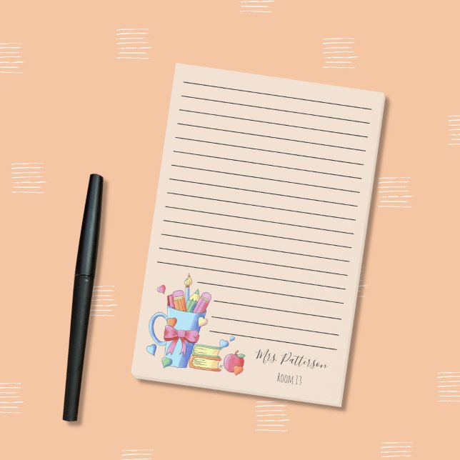 Watercolor Hearts Ruled Teacher Notes (Watercolor books , apple and little hearts teacher ruled sticky notes .
)