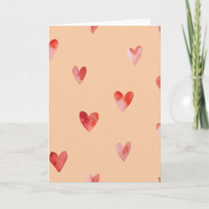 Watercolor Hearts Seamless Pattern Card