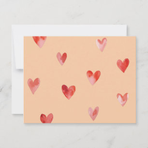 Watercolor Hearts Seamless Pattern Card