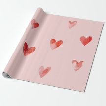 Watercolor Hearts Seamless Pattern