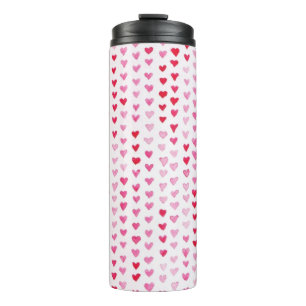 Watercolor Hearts Thermal Tumbler