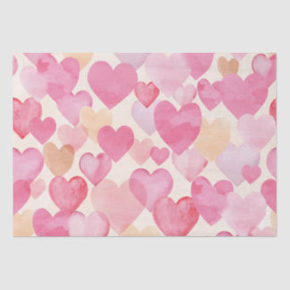Watercolor Hearts Tissue Paper