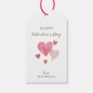 Watercolor Hearts, Valentine's Day  Gift Tags