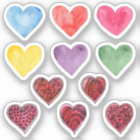 Watercolor hearts. Valentines day. Love. Red, pink