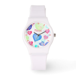 Watercolor Hearts Watch