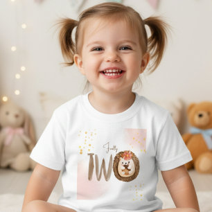 Watercolor hedgehog 2nd second two birthday toddler T-Shirt