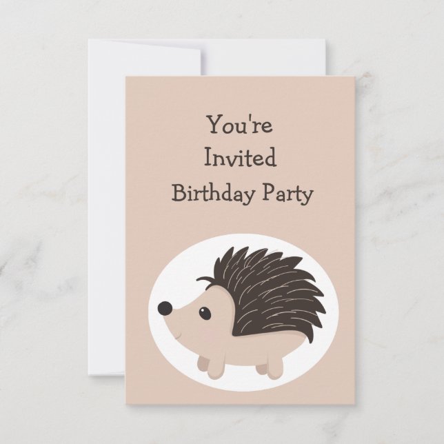 Watercolor Hedgehog Animal BIRTHDAY Fun PARTY Invitation (Front)