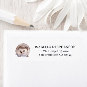 Watercolor Hedgehog Cute Return Address