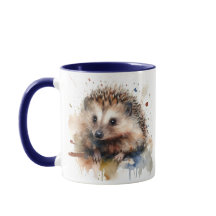 Watercolor Hedgehog mug