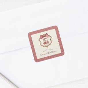 Watercolor Hedgehog Reading Book Baby Shower  Square Sticker