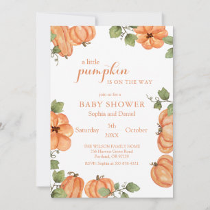 Watercolor Heirloom Pumpkin Baby Shower Invitation