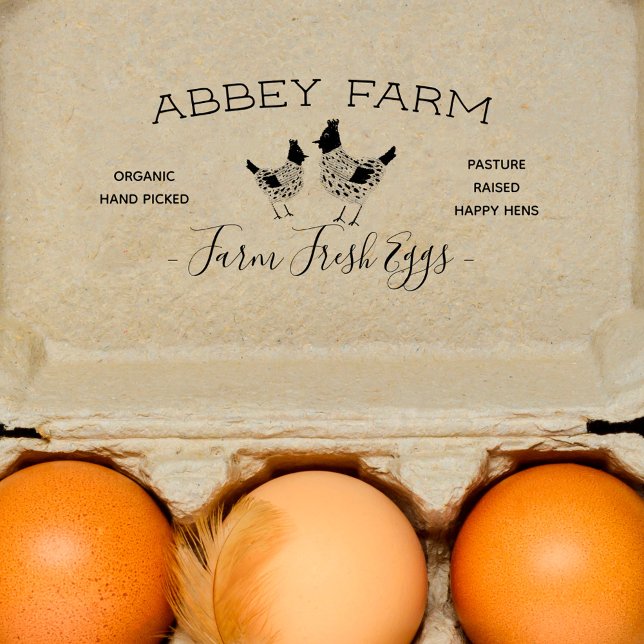 Watercolor Hen Farm Fresh Egg Carton Self-inking Stamp (Creator Uploaded)