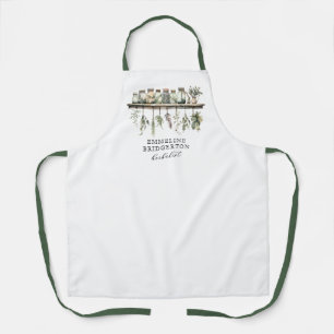 Watercolor Herbalist Botanical  Apron