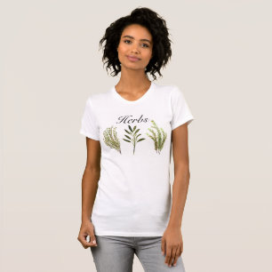 Watercolor Herbs Thyme Rosemary Sage Plants Pot T-Shirt