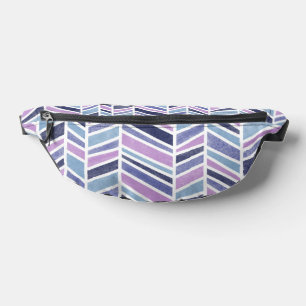 Watercolor Herringbone, Chevron, Navy, Pink, Blue Bum Bags