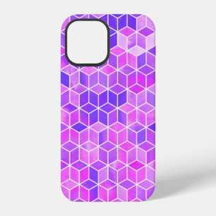 Watercolor hexagon illustration pattern iPhone 12 case