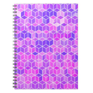 Watercolor hexagon illustration pattern notebook