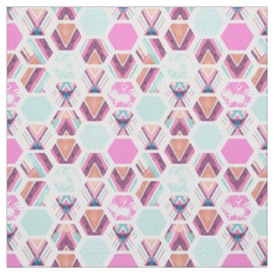 Watercolor Hexagon Pattern Fabric