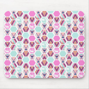 Watercolor Hexagon Pattern Mouse Mat