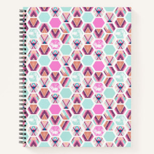 Watercolor Hexagon Pattern Notebook