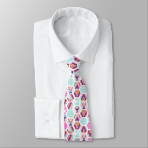 Watercolor Hexagon Pattern Tie