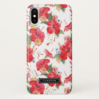 Watercolor Hibiscus and Lantana Pattern Custom