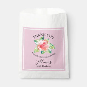 Watercolor Hibiscus Birthday Favour Bags