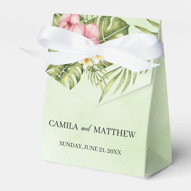 Watercolor Hibiscus Favour Box (Front Side)