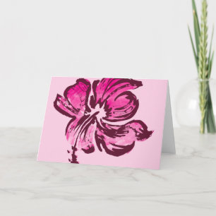 Watercolor Hibiscus Greeting Card