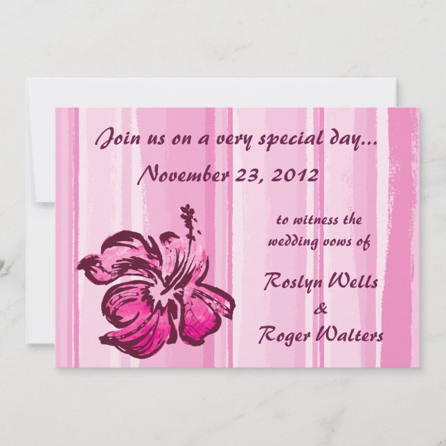 Watercolor Hibiscus Invitation (Front)